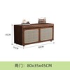 实木鞋柜坐凳一体家用门口可坐穿鞋凳入户门复古藤编储物换鞋凳