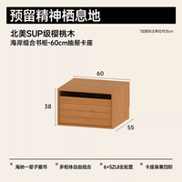 小半 家具实木书柜一体整墙北欧樱桃木落地展示组合柜日式客厅书架