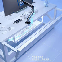 蔓斯菲尔 K7电竞桌台式碳纤维电脑桌白色家用卧室书桌子可装机械臂