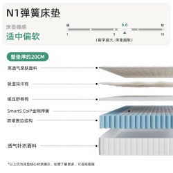 家用卧室床垫出租房席梦思软垫透气独立弹簧单人床垫N1