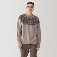 無印良品 MUJI 无印良品 男式 安第斯羊毛提花编织 圆领毛衣 秋冬男款针织衫