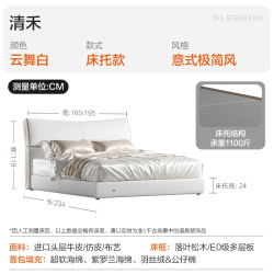 喜临门 现代简约真皮床双人床高端大气床卧室 清禾JR2608