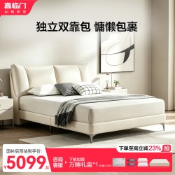 喜临门 现代简约真皮床 主卧双人床 云蓬JR2614