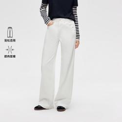 ONLY 秋季高腰高级感宽松直筒长裤高品质牛仔裤女新款