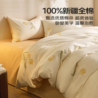 LOVO 罗莱生活 100%新疆棉亲肤四件套1.5m 床单款 （被套200*230cm）