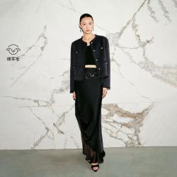 VERO MODA 秋冬流苏包边口袋上衣气质遮肉显瘦千金风毛呢外套女