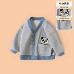 嘟嘟家 儿童外套春秋男童针织衫洋气秋季女童开衫衣服童装潮