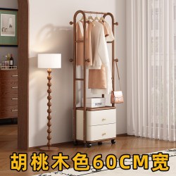 轻奢风白蜡木衣帽架落地实木收纳柜挂衣服架子卧室客厅挂衣架意式
