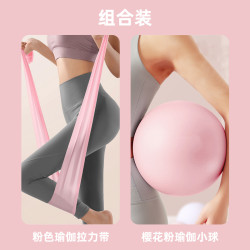 瑜伽小球拉力带塑形锻炼体态训练瑜伽弹力球孕妇瑜伽产后锻炼组合