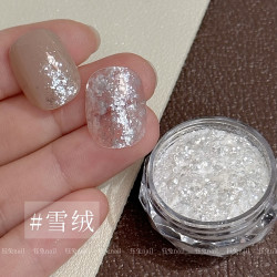 雪绒碎钻粉高品质银色[钰兔nail]超薄美甲爆闪爆款闪粉素材新款