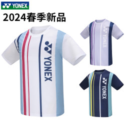 YONEX 新款YONEX尤尼克斯YY羽毛球服运动短袖上衣速干115084BCR透气圆领