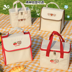 手提饭盒兜子饭盒包大容量午餐饭盒袋学生用大号饭盒保温袋便携