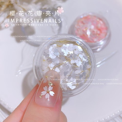 网红樱花瓣亮片百搭日式少女心闪片钢珠金线混装指甲装饰迷你日系