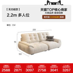 狄普 政府补贴狄普云朵沙发布艺客厅奶油雪尼尔全可拆洗太空云沙发功能