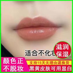 高颜值推荐肉桂奶茶色口红不掉色不沾杯防水持久女士口红奶茶色女