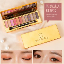 十二色星幻钻石眼影一亮到底流行桃花妆小熊珠光ins