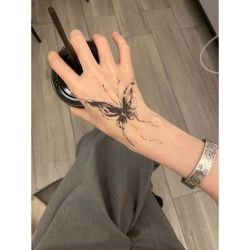 株樱燃蝶草本蝴蝶纹身贴半持久ins 高颜值霸气真实手掌防水防汗潮