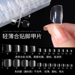 美甲甲片超薄透明磨砂免打磨全贴专用脚假片脚丫装饰甲片贴片