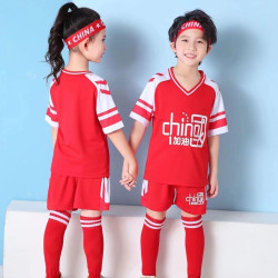 战一鸣 儿童国足球训练服套装夏季中小学生运动速干球服中大童足球球衣