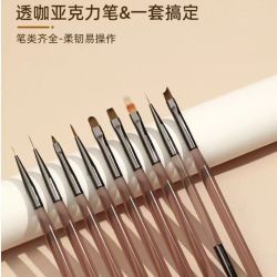星尘 返潮复古Citybeauty透咖色亚克力套笔新手渐变彩绘美甲笔拉线