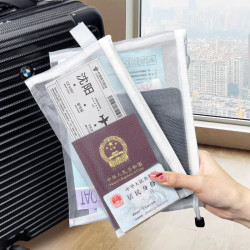 奇琴 出国旅游护照收纳包便携身份证保护套登机牌透明卡包文件证件袋