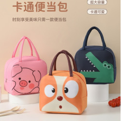 可爱学生手提保温袋加厚便携牛津布动物便当包饭盒袋早餐午餐包