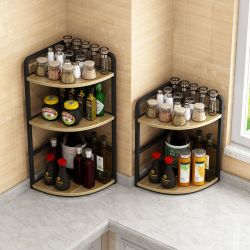 转角置物架调味品架厨房用品大全台面调料架不锈钢三角墙角收纳架