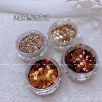 赫星诺-爆闪超亮金色闪粉美甲饰品美甲黄色闪片彩色菱形红色超闪