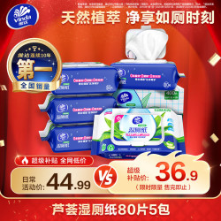 维达 湿厕纸 含芦荟精华 80片*5包