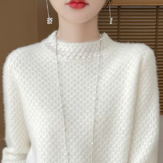 子牧棉麻 0871 半高领宽松 原绒驼 均码 女士针织衫