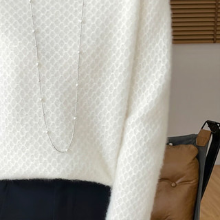 子牧棉麻 0871 半高领宽松 原绒驼 均码 女士针织衫