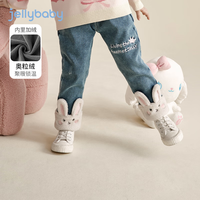 JELLYBABY 女童加绒牛仔裤 牛仔蓝 90cm