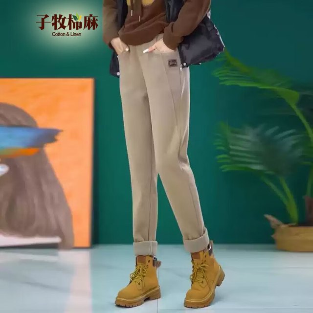 子牧棉麻 女士休闲裤哈伦裤