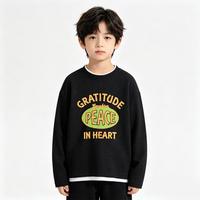 班尼路 JUNIOR 班尼路童装男童华夫格假俩件圆领卫衣儿童春秋套头休闲上衣中大童