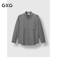GXG 真五折促销！商场同款灰色条纹衬衫