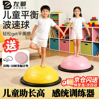 左都 波速球儿童成人平衡球半圆平衡训练球家用健身球瑜伽普拉提脚踩 静音感统套装-赠送五件套