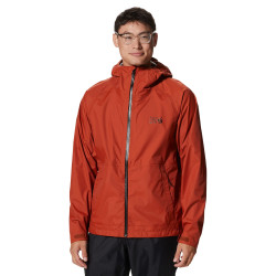 MOUNTAIN HARDWEAR 男士连帽冲锋衣 三层防水透气 环保再生尼龙 修身版型 四季适用 深铜 X-Large