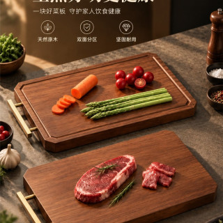 整木乌檀木切菜板案板抗菌防霉家用食品级实木厨房专用刀粘砧板