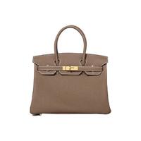 爱马仕 Birkin30 牛皮大象灰金扣女士手提包