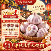 金乡大蒜 紫皮干蒜头 5-5.5cm 10头装 450g