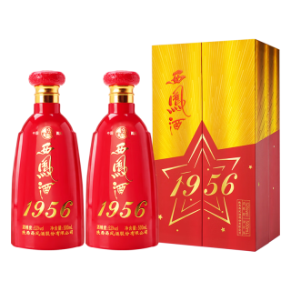 西凤酒 1956红星 凤香型白酒 52度 500ml*2瓶 礼盒装