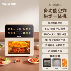 SHARP 10L空气炸烤箱一体机家用可视大屏触控多功能电烤箱