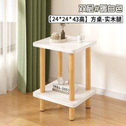 床头柜小桌子小型出租屋用简易可移动双层置物架卧室床边收纳柜