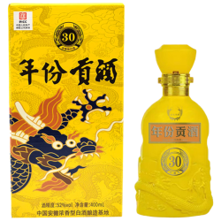 百年 迎贺 年份贡酒30 浓香型白酒 52度 400ml 整箱6瓶装
