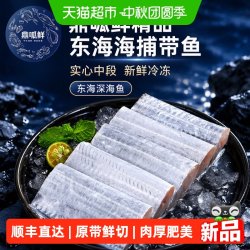 鼎呱鲜 精品东海海捕带鱼实心中段带鱼冷冻刀鱼东海深带鱼500g*3袋