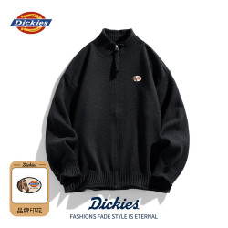 Dickies 毛衣男春秋季保暖宽松针织衫日常通勤百搭简约休闲上衣 黑色 L