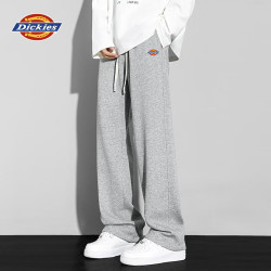 Dickies 美式立体压褶工装卫裤男士秋季新款亲肤抽侧边压线宽松垂感长裤男 浅灰 L