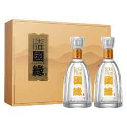今世缘 国缘淡雅42度礼盒装白酒500ml*2瓶送礼