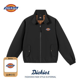 Dickies 夹克男春秋季防风耐磨宽松立领外衣复古百搭潮流休闲外套 黑色 XL
