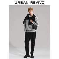 URBAN REVIVO UMM450149 抓绒圆领卫衣 中灰花灰 XS